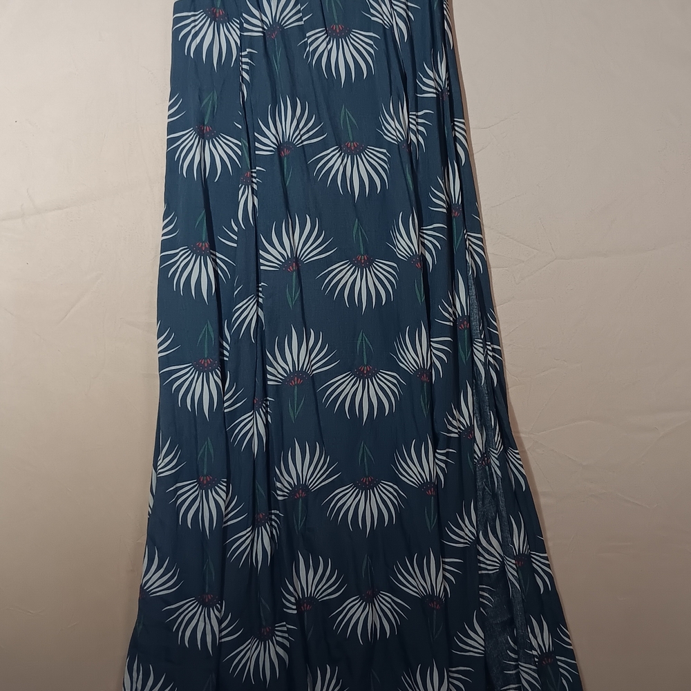 🐞Lulus Blue Pleated Maxi A-Line Skirt - Picture 5 of 9